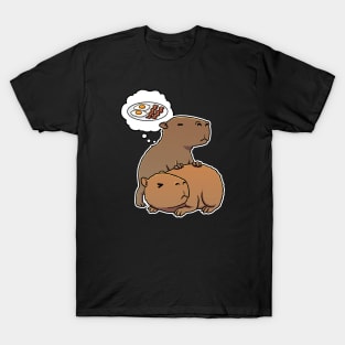 Capybara thinking about Bacon and Eggs T-Shirt